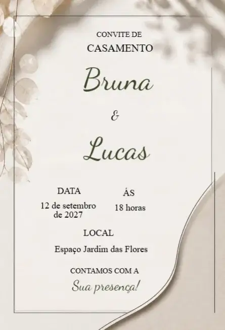 Invitation Digital Wedding Invitation – Wedding theme floral, classic, minimalist, elegant, romantic