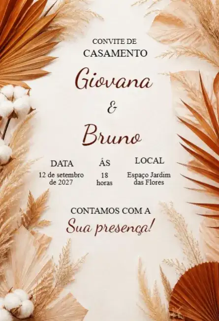 Convite de casamento editável