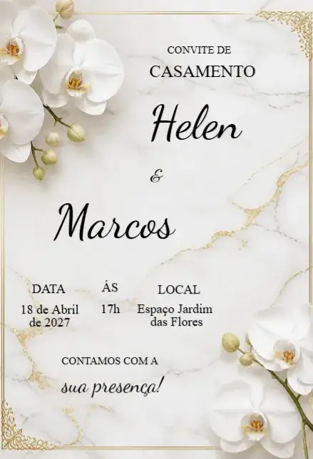 Convite Convite de casamento minimalista editável – tema Casamento minimalista, elegante, moderno, clean, branco e preto