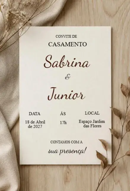 Editable minimalist wedding invitation