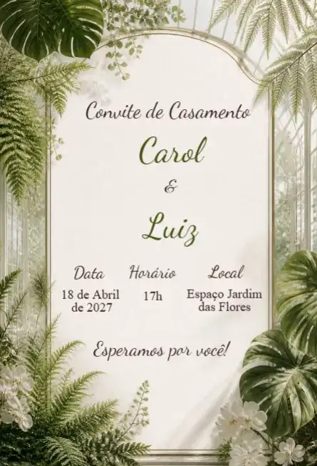 Editable nature wedding invitation