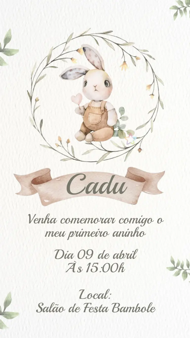 Convite Digital Aniversário Tema Páscoa Editável