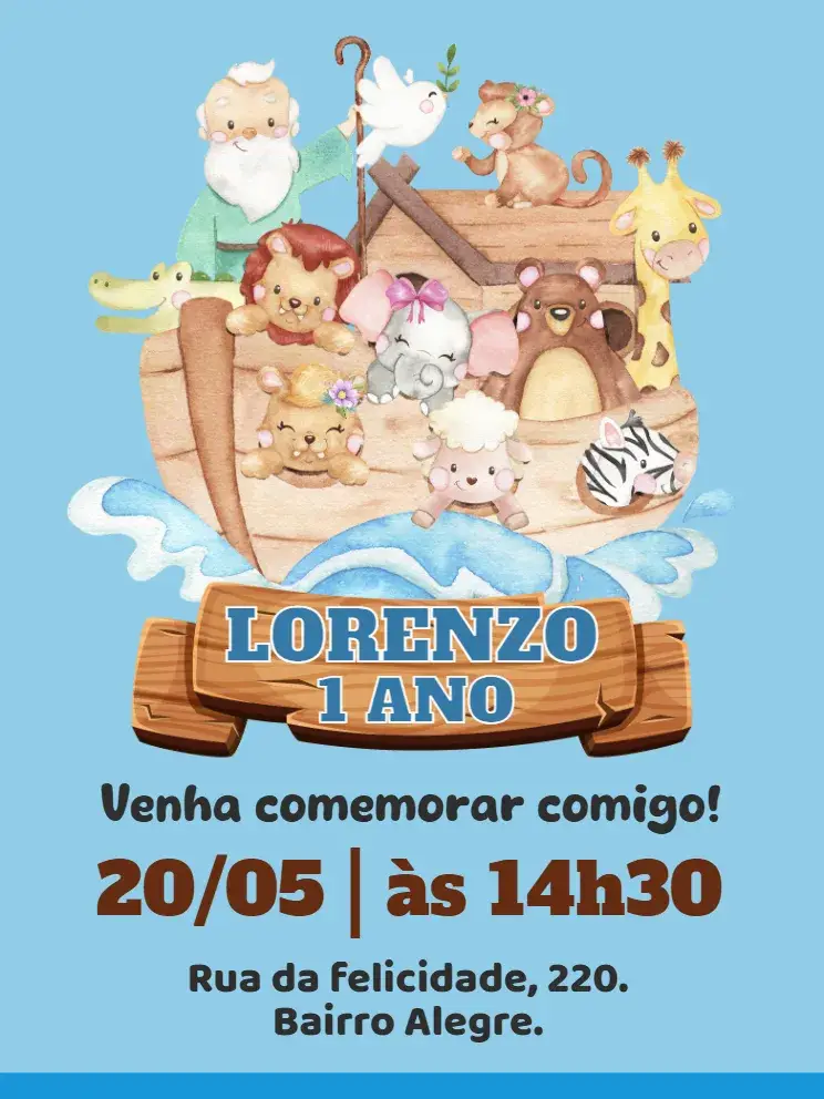 Noah's Ark digital invitation