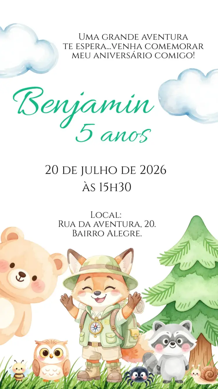 Digital Invitation Forest Adventure