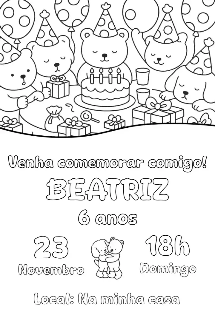 convite digital bobbie goods para colorir