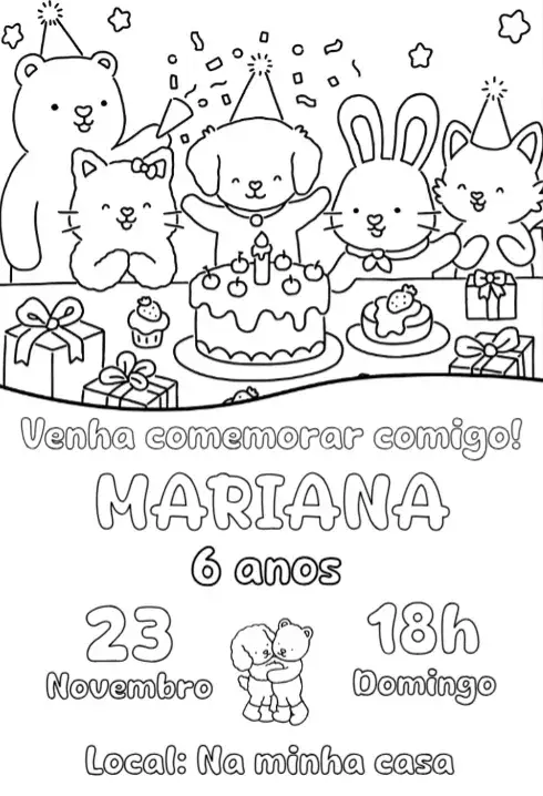 convite digital bobbie goods para colorir