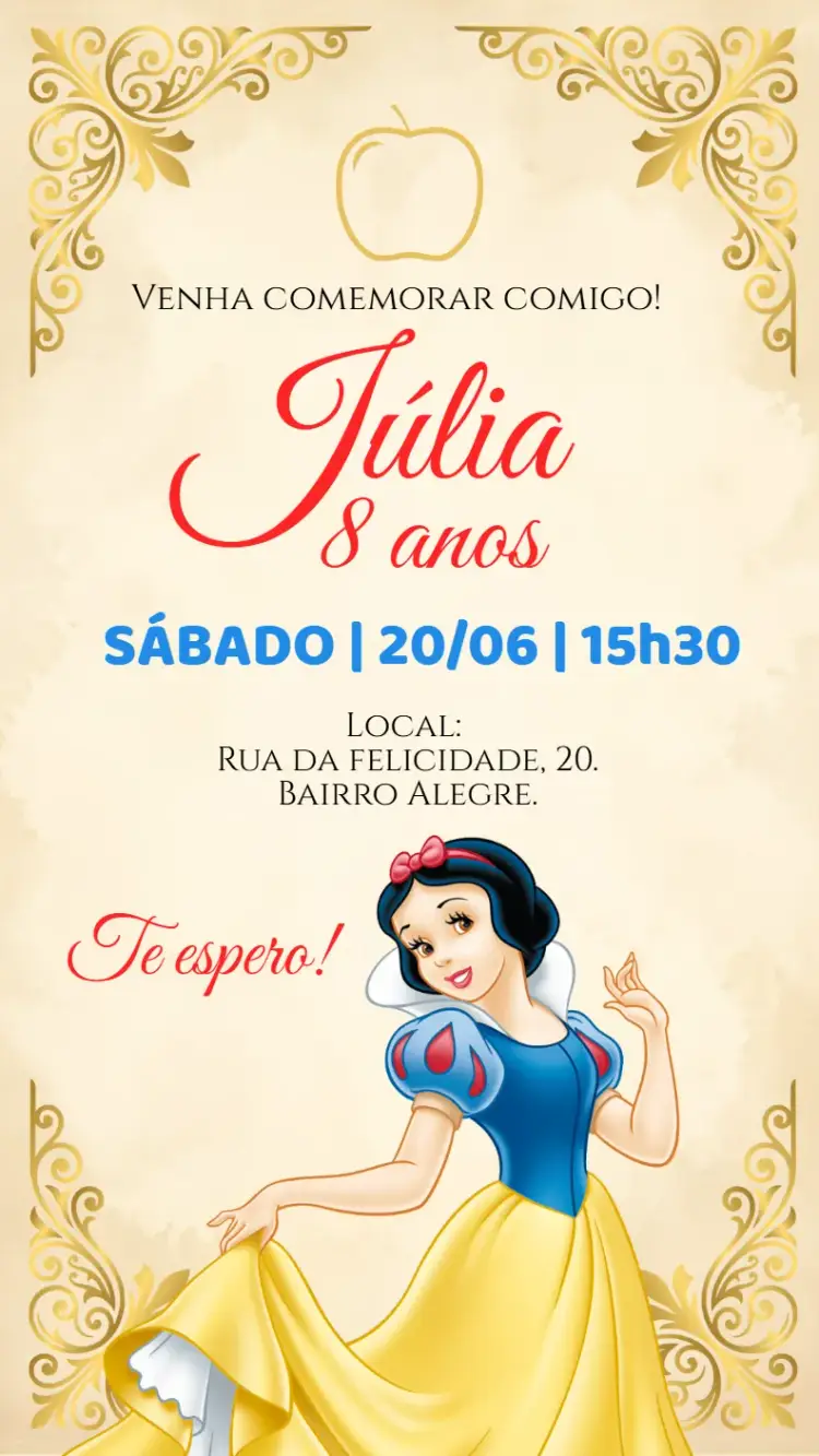 Snow White Digital Invitation