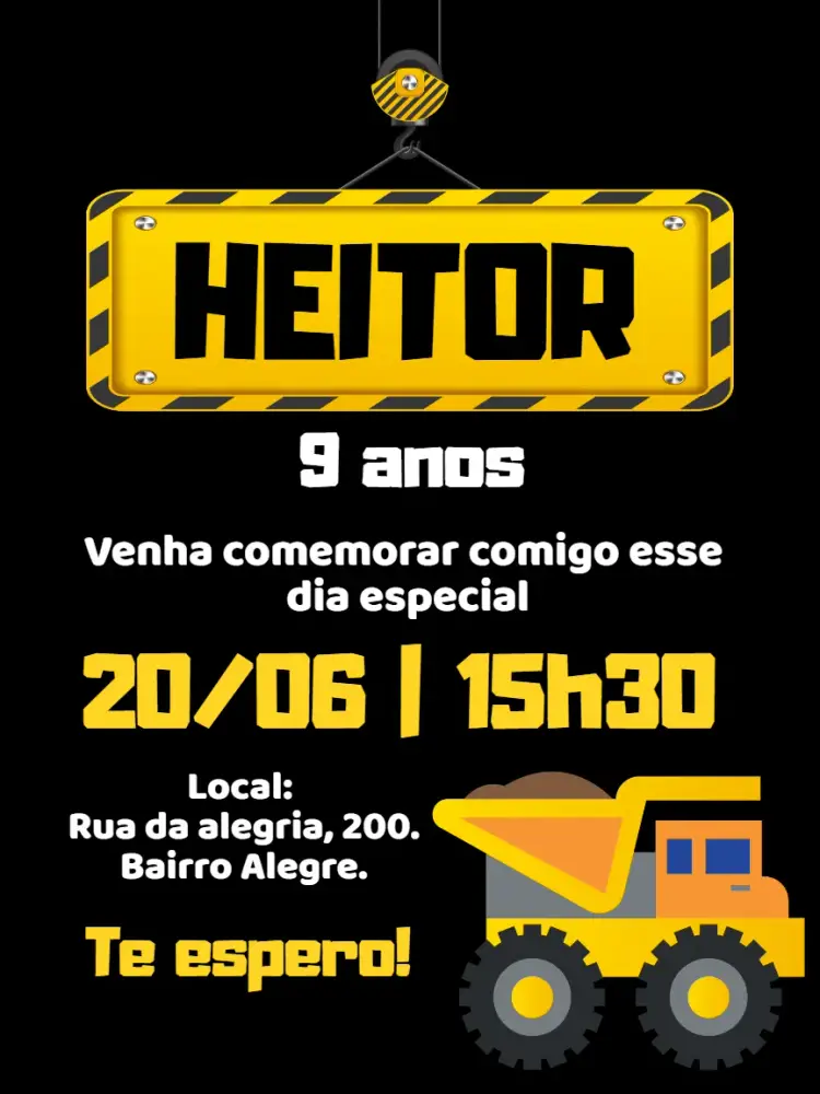 Digital Construction Truck Invitation
