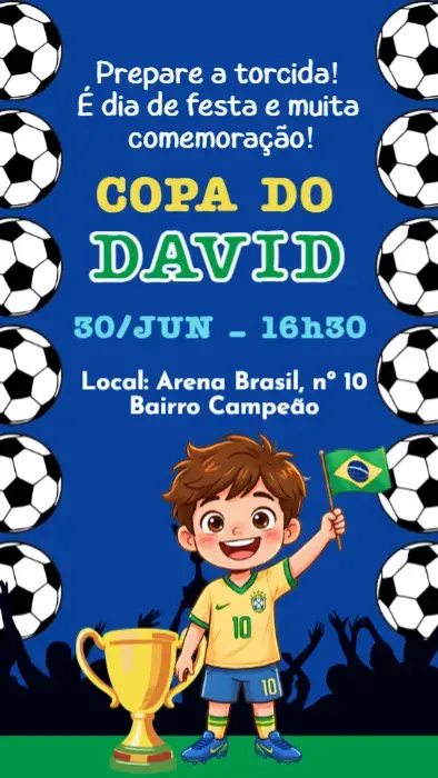 Convite digital Copa do Mundo Futebol
