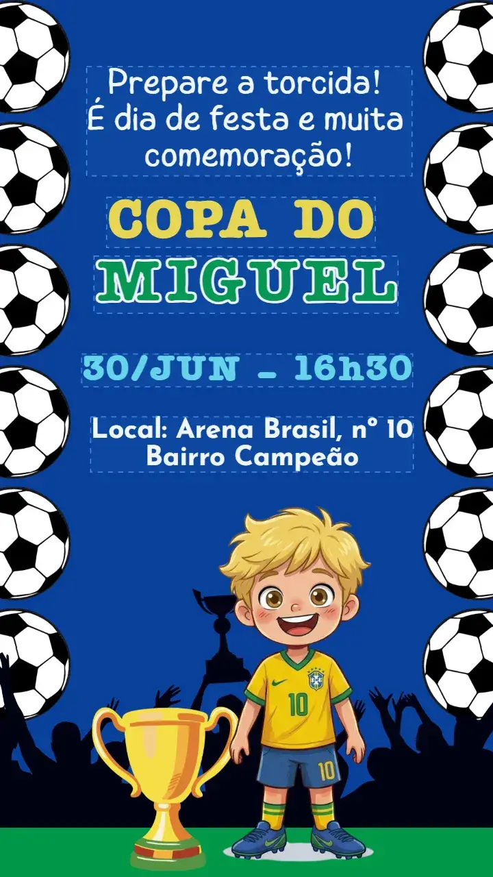 Convite digital Copa do mundo Futebol Brasil