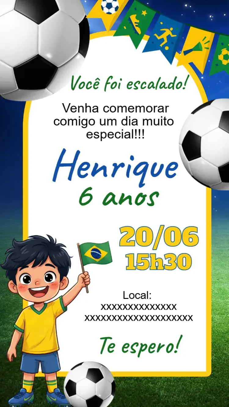 Digital Invitation World Cup Boy Soccer