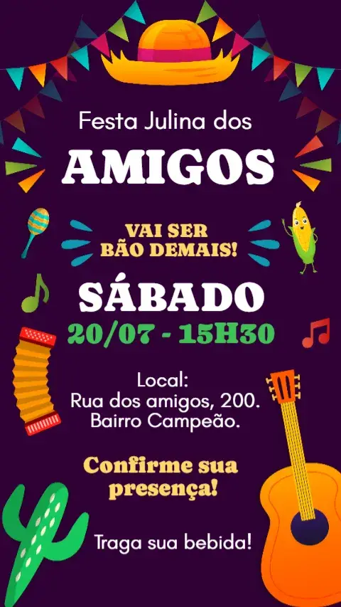 Digital invitation for June/July party