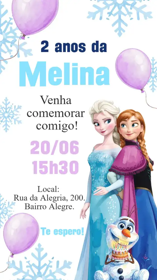 Invitación digital Frozen