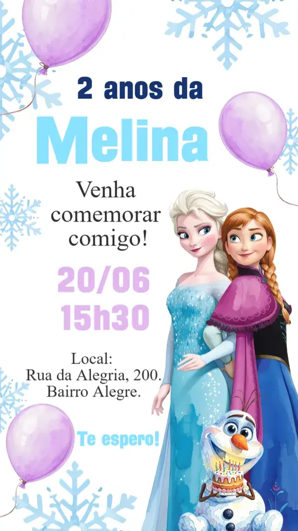 Invitación digital Frozen