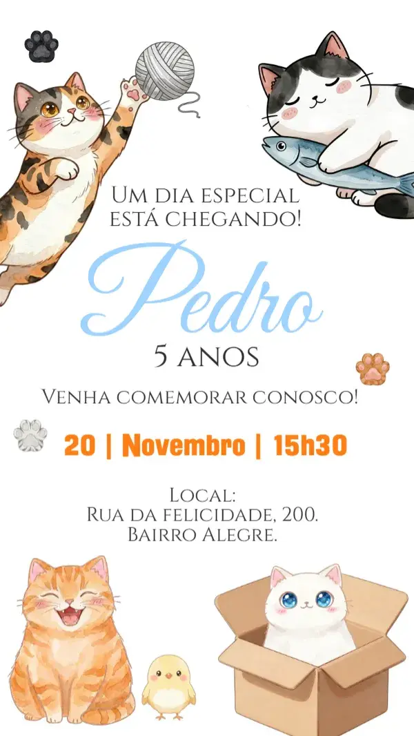 Digital Kittens Invitation