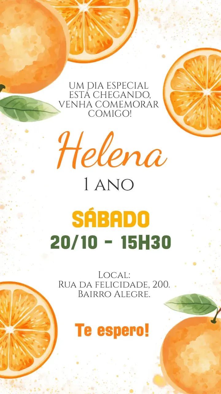 Orange Little orange digital invitation