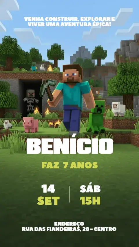 Convite Digital Minecraft