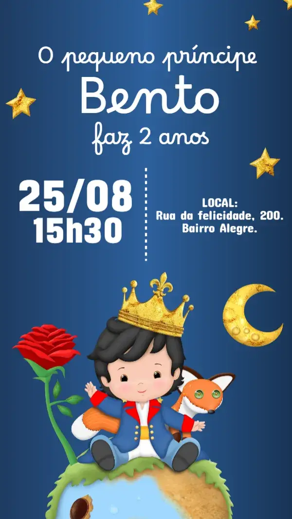 Small Prince digital invitation