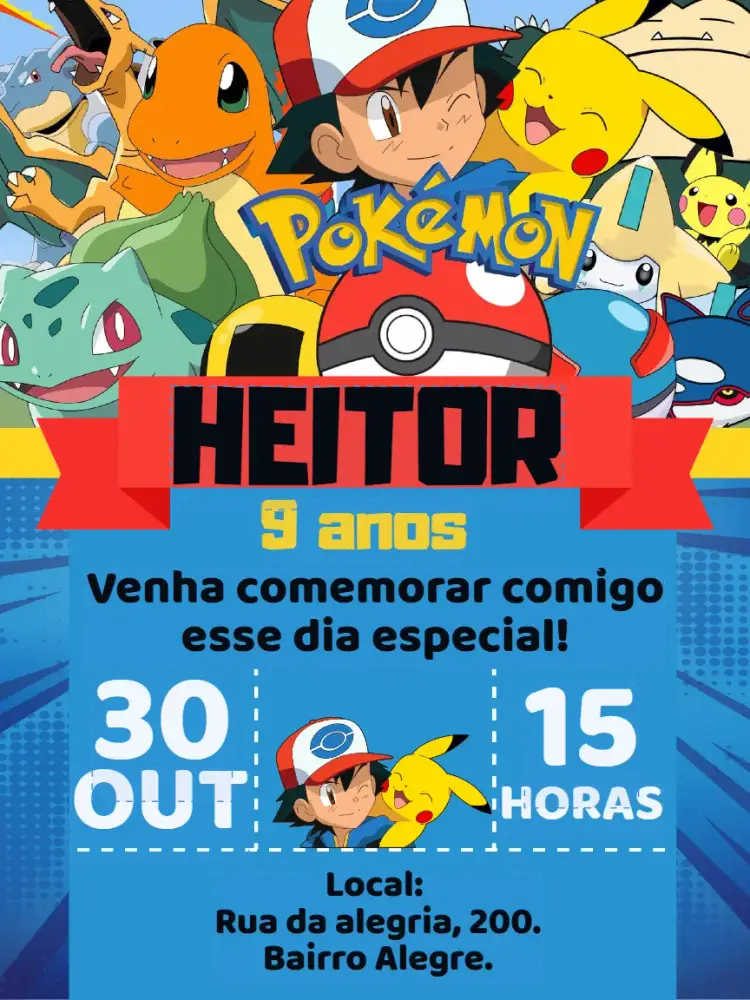 Pokemon Digital Invitation