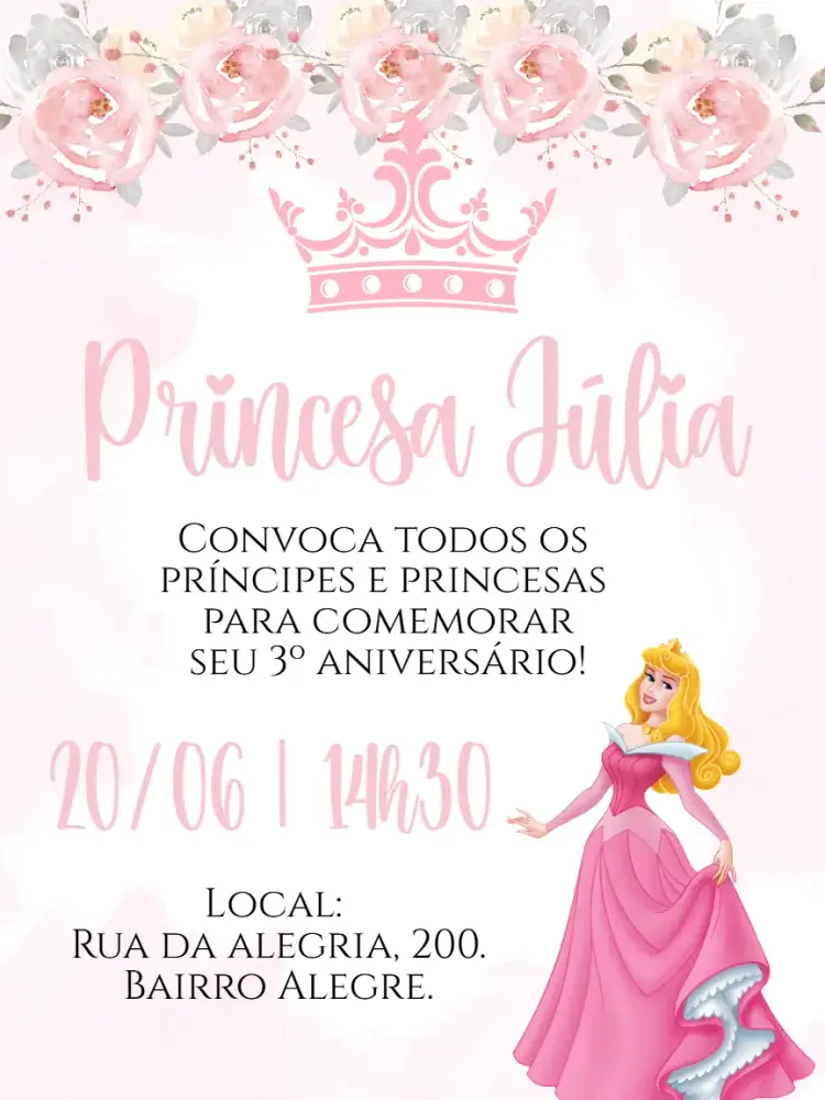 Digital Invitation Princess Aurora