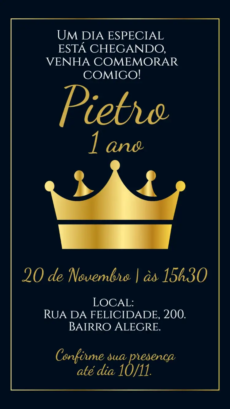 Digital Invitation Royalty Crown