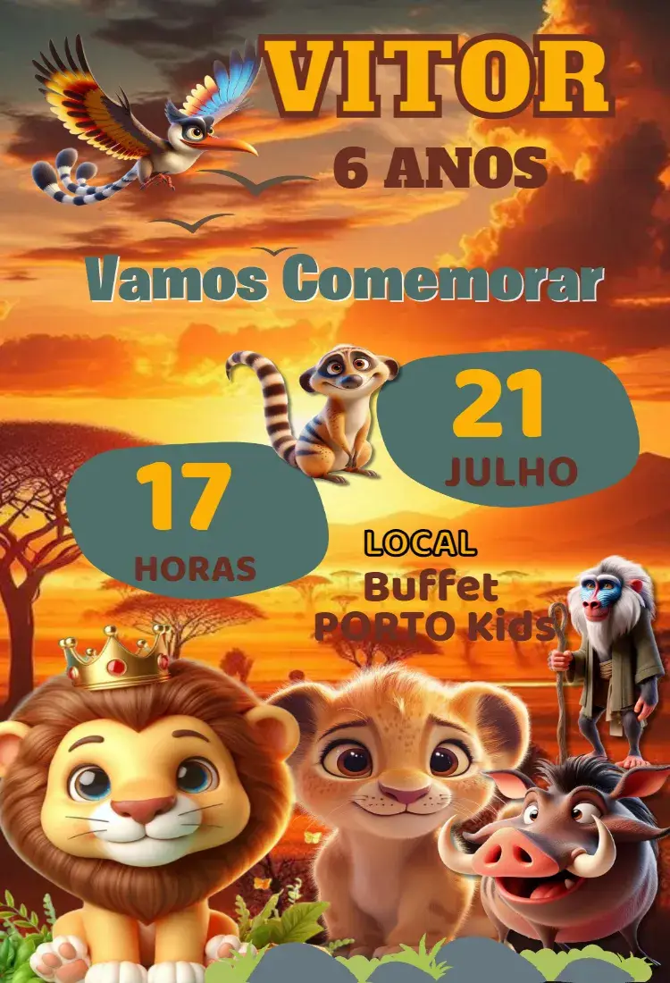 Convite Digital Rei Leão