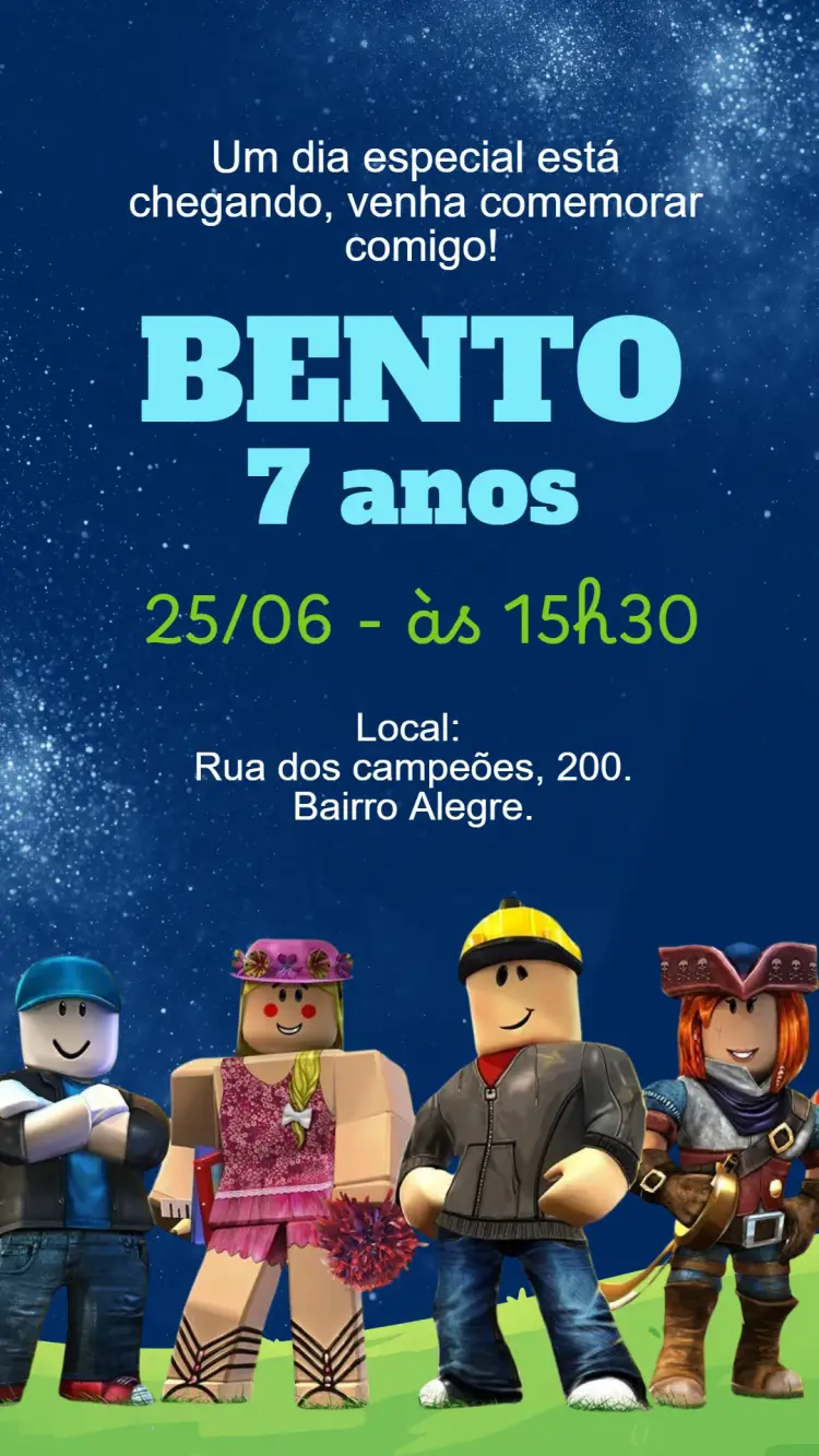 Convite digital Roblox