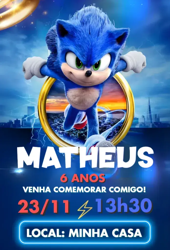 Convite Digital Sonic
