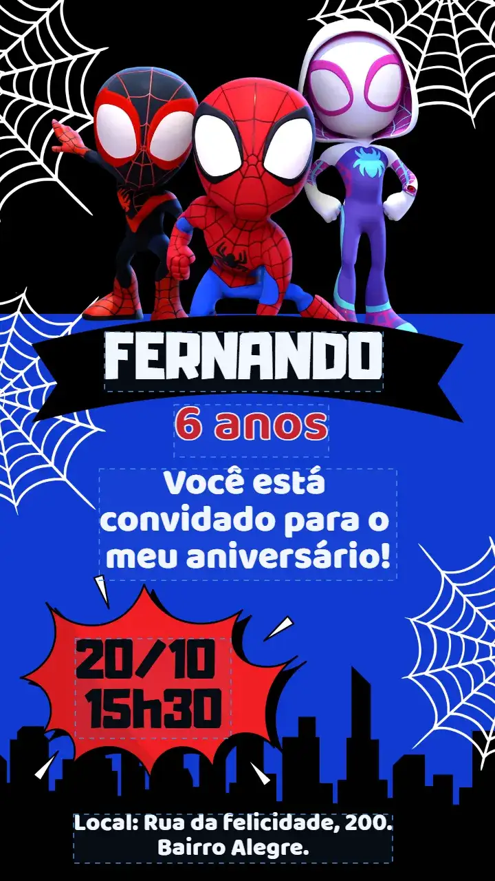 Digital Invitation Spidey and His Spectacular Friends