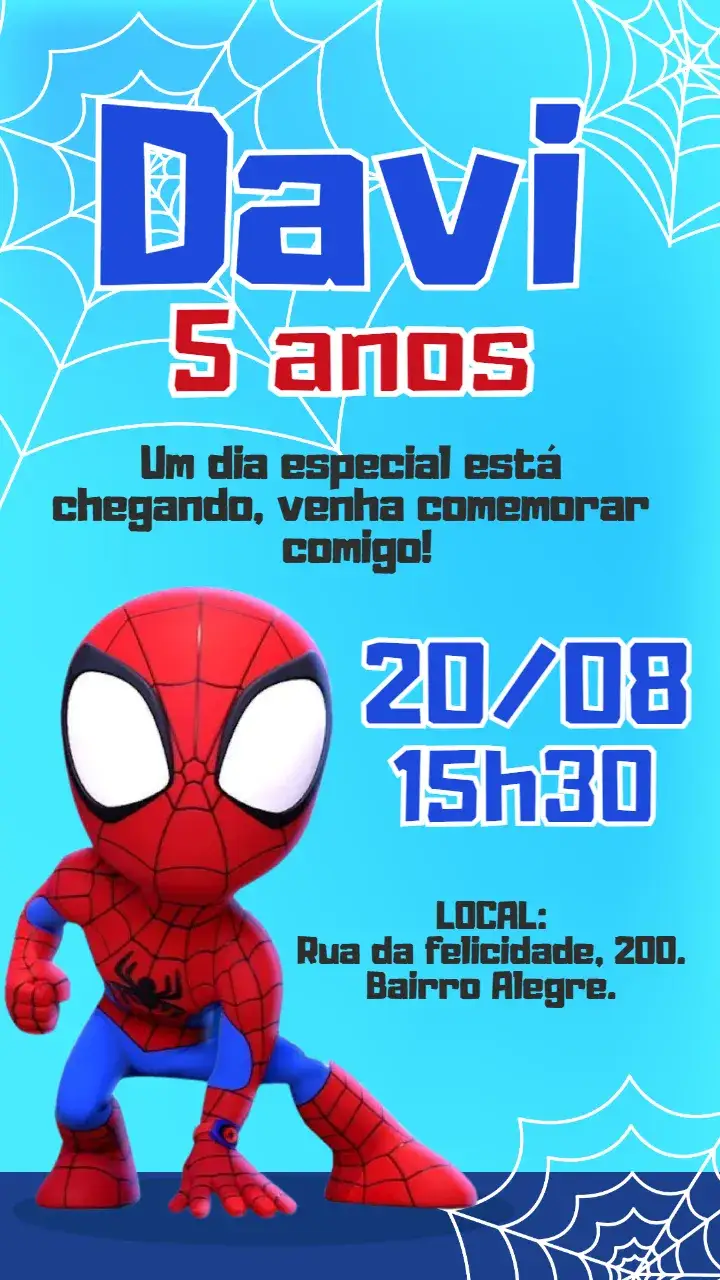 Invitation Digital Invitation Spidey Spider-Man – Kids' Birthday Party theme colorful, modern, themed, fun, youthful