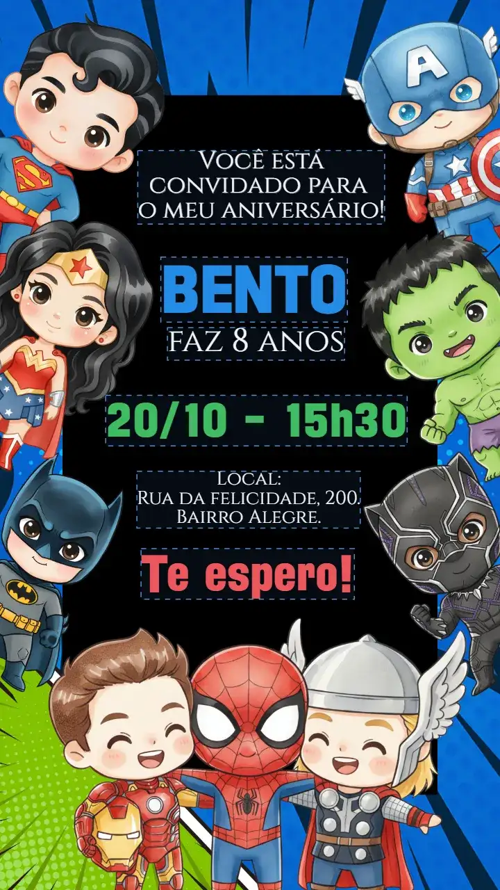 Invitación digital Super Héroes