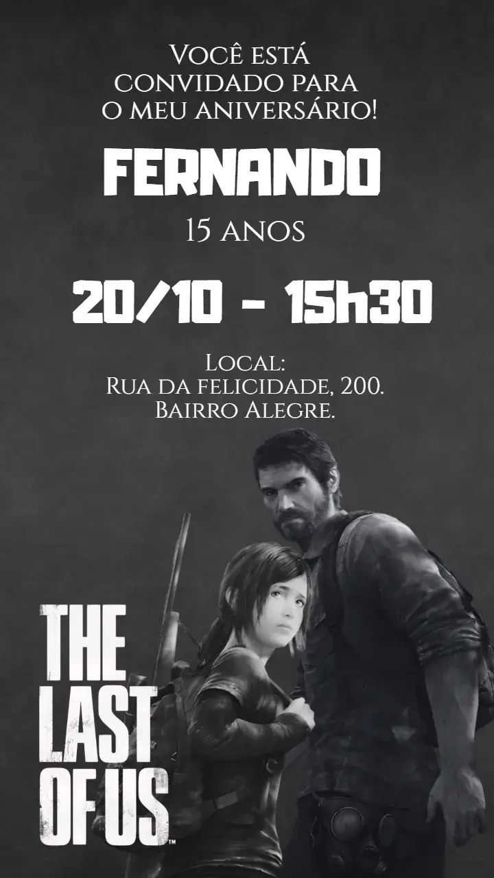 Invite Digital Invitation The Last of Us editable and customizable