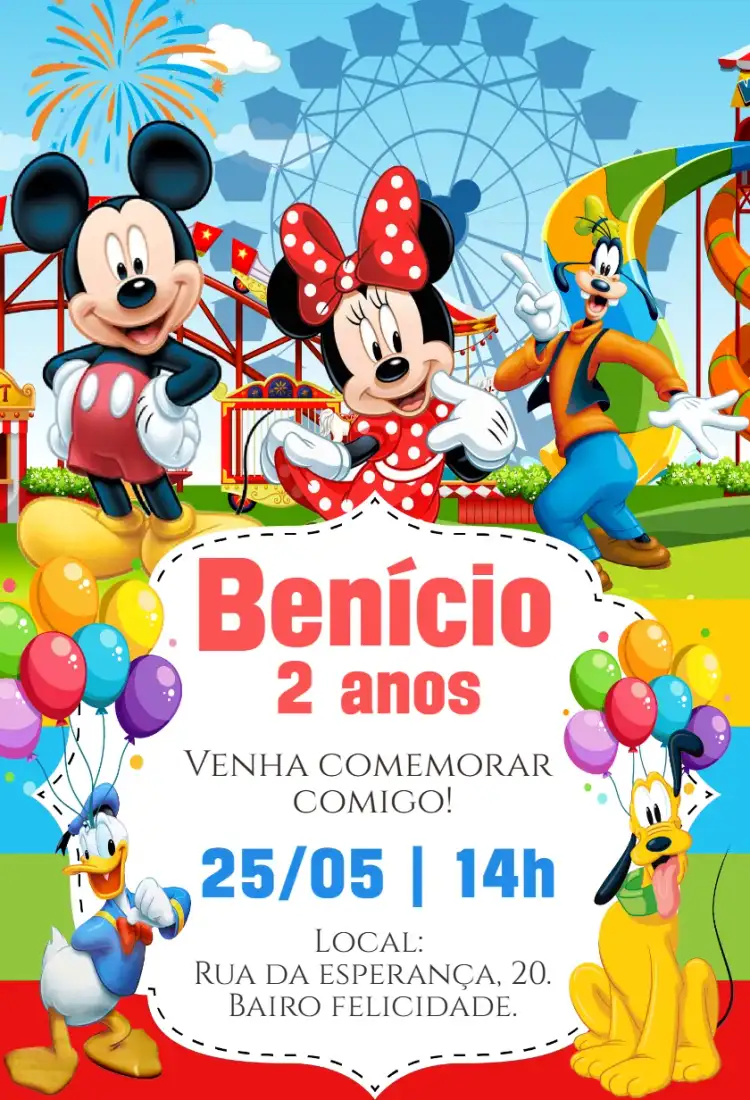 Invitación digital del grupo de Mickey en el Parque de Mickey