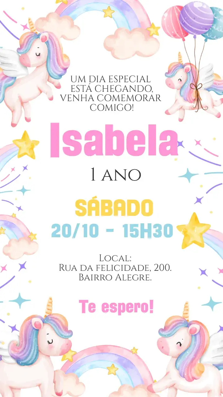 Digital Unicorn Invitation