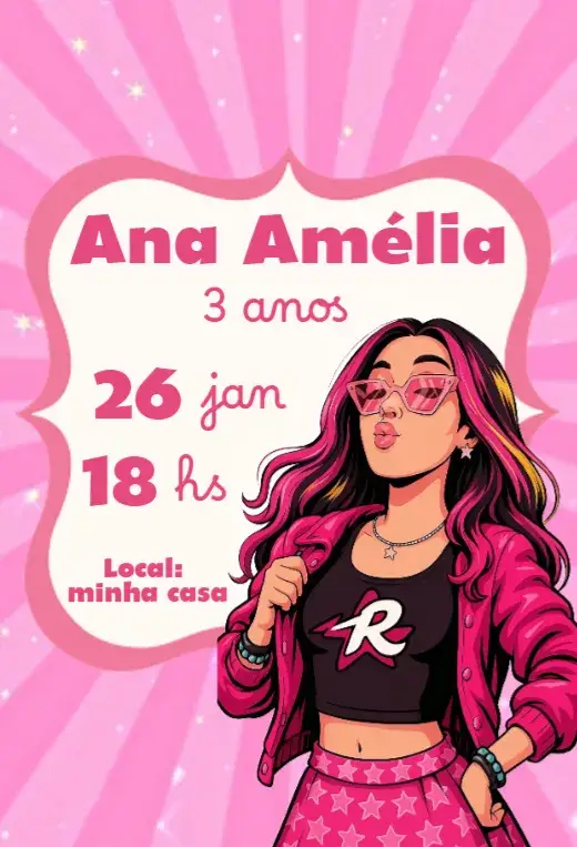 Convite dos Rosa Emily Vick