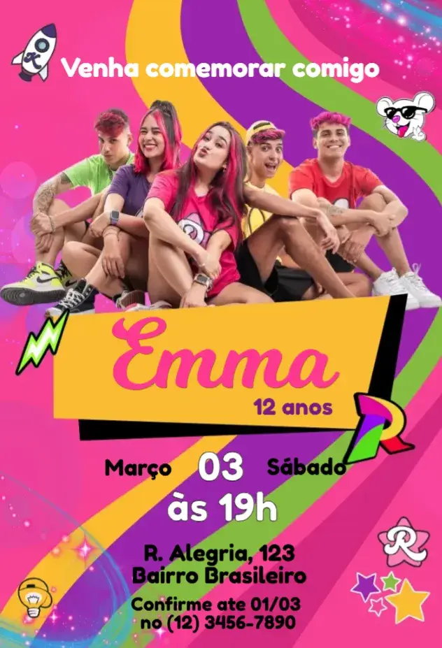 Convite Dos Rosas Emily Vick Ondas