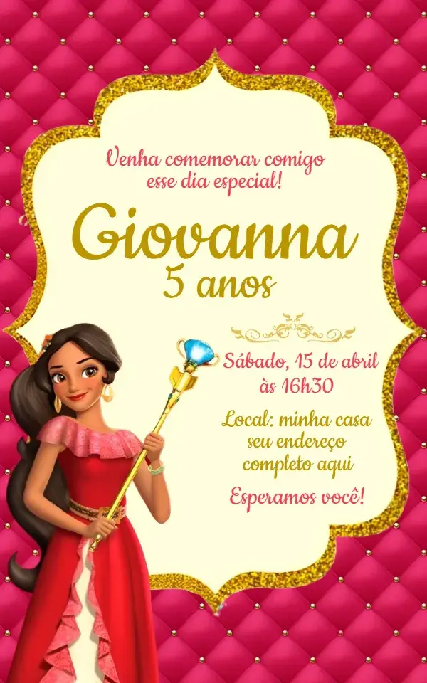 Convite Elena de Avalor