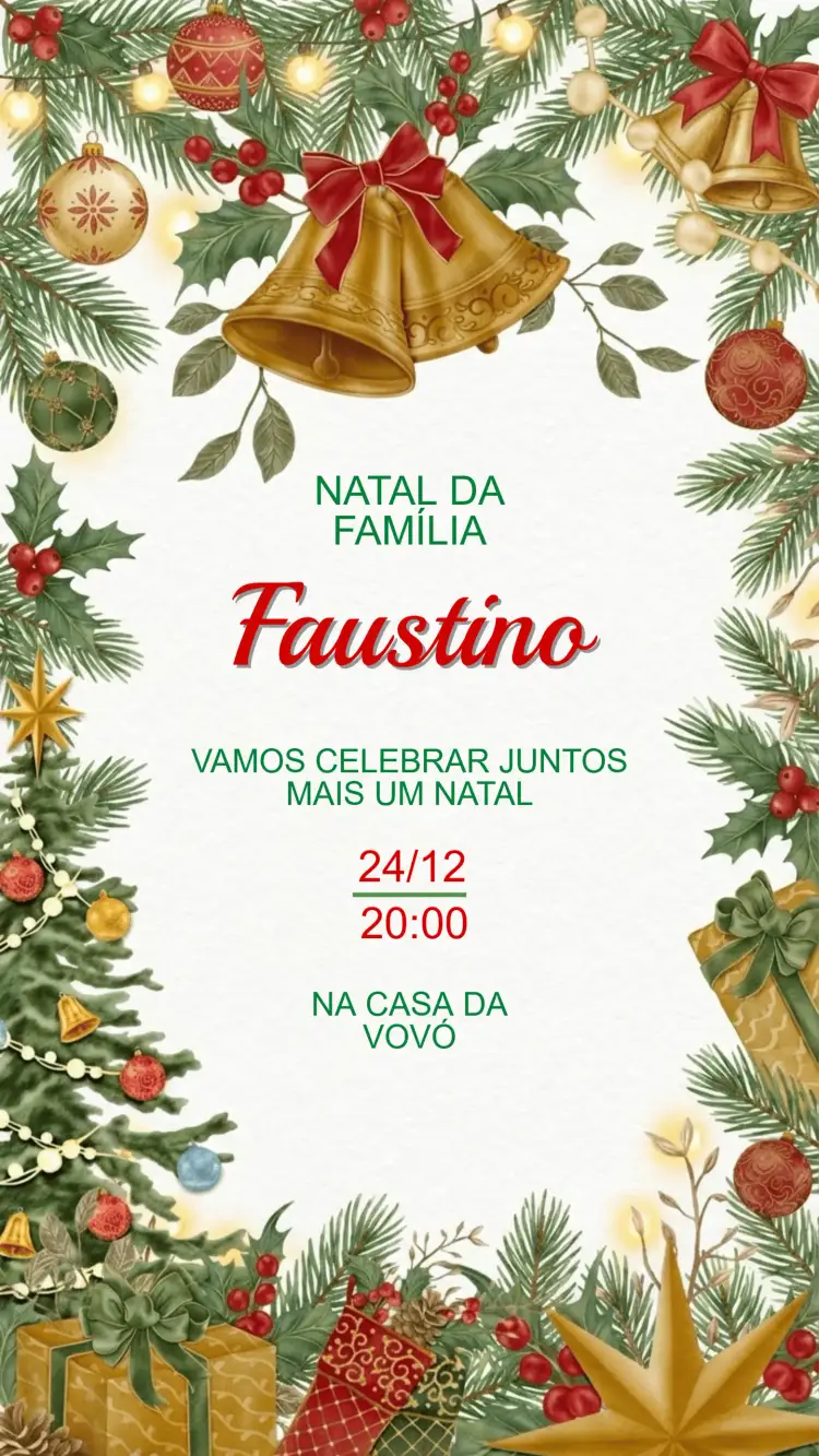 Convite Convite festa de Natal – tema Datas Comemorativas festivo, vermelho e verde, minimalista, vintage, alegre, neve