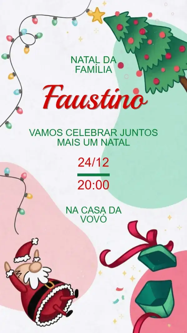 Convite Convite festa de Natal – tema Datas Comemorativas festivo, vermelho e verde, dourado, elementos gráficos natalinos, tradicional, moderno