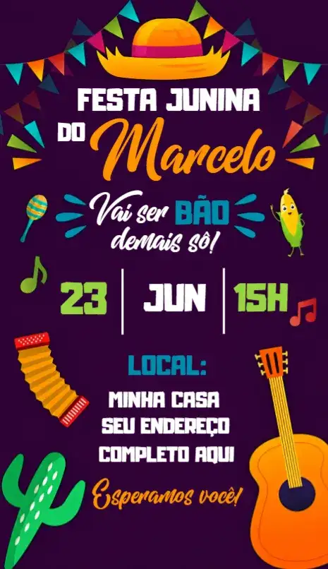 Convite Festa Junina Arraiá São João