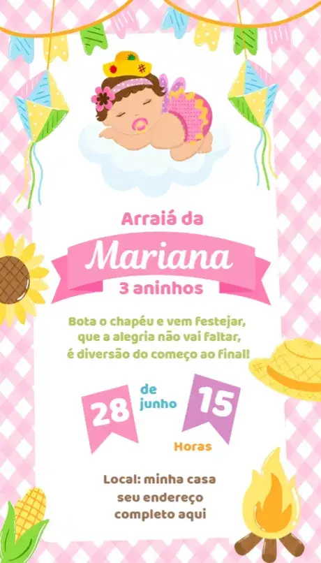 Invite Girl's June Party Invitation editable and customizable