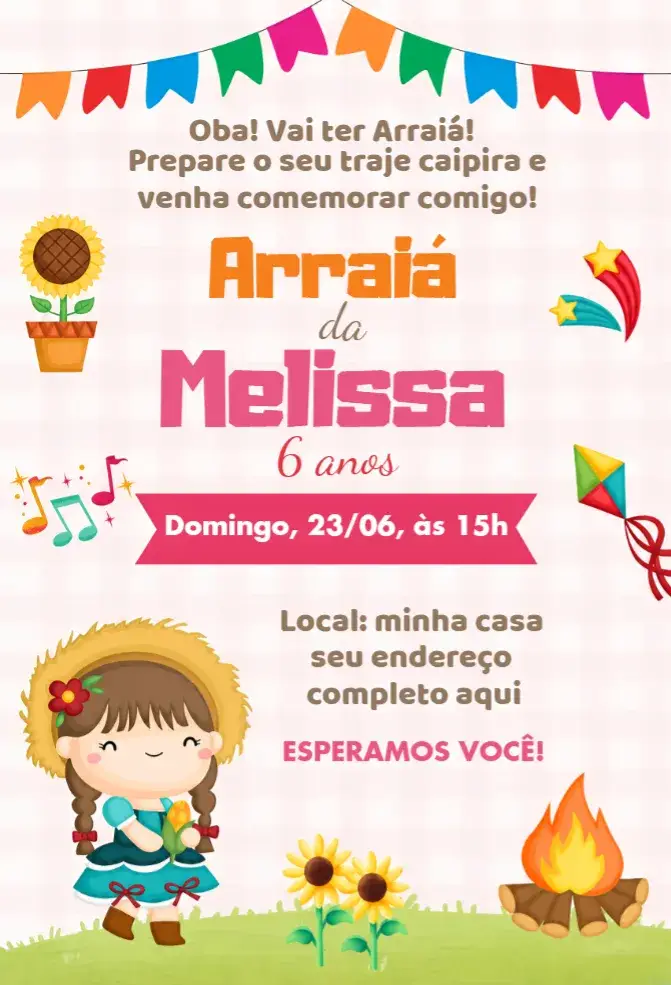 Invite Girl's June Party Invitation editable and customizable