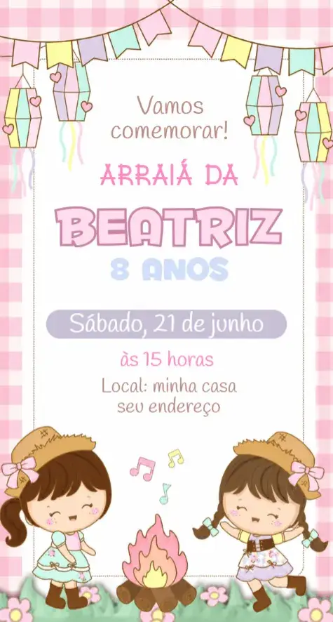 Invite Girl's June Party Invitation editable and customizable