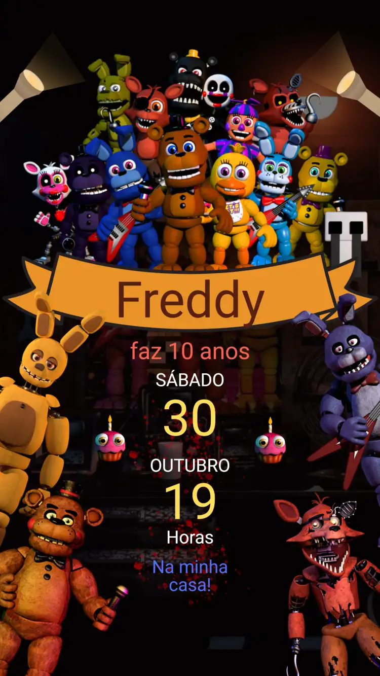 Convite Five Nights at Freddy's