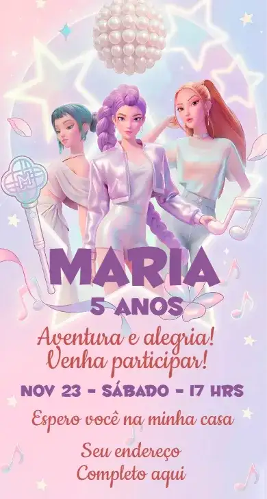Convite Guerreiras do K-Pop Digital