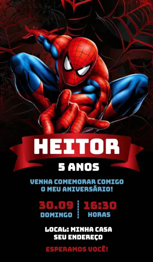 Convite Homem Aranha