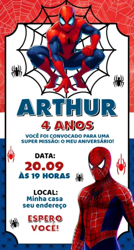 Convite Homem Aranha