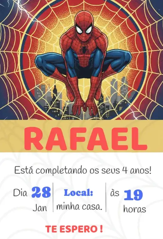 Convite Homem-aranha