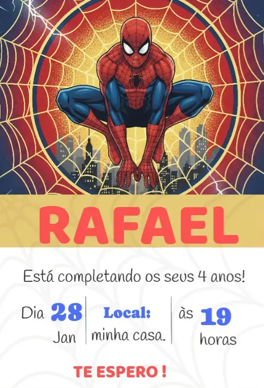 Convite Homem-aranha
