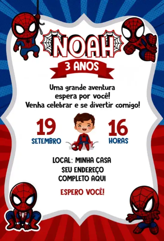 Convite Homem Aranha Baby